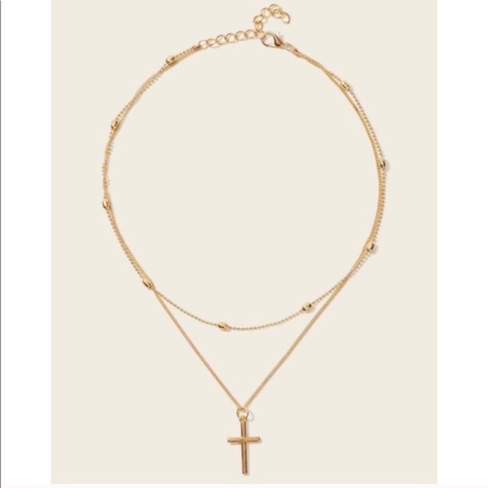 New Dotted Cross Choker Gold